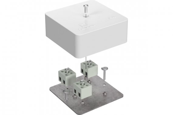 Фотография товара 'Промрукав 40-0450-FR2.5-6-Е60 Коробка огнестойкая для кабель-канала RAL9003 75х75х30'