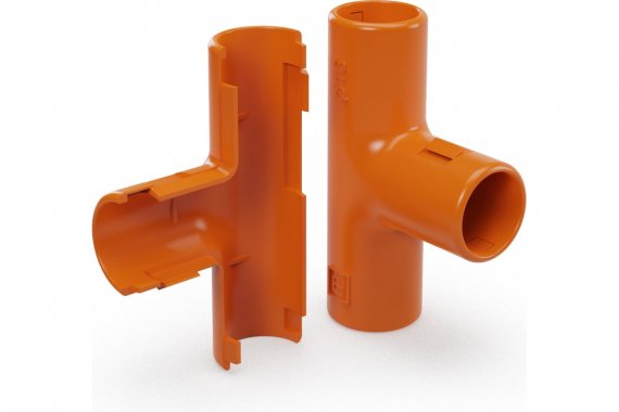 Фотография товара 'Промрукав PR13.1153 Тройник разборный оранжевый d16 мм'
