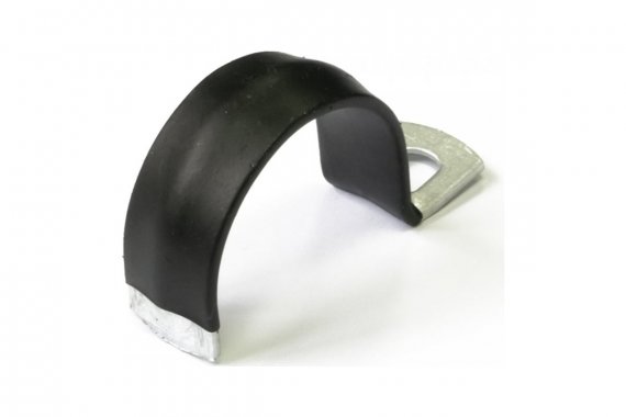 Фотография товара 'Промрукав PR08.6011 Скоба металлическая однолапковая с полимерным покрытием СМО-П d31-32 мм'