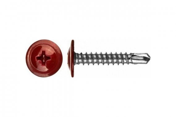 Фотография товара 'Промрукав PR08.9140 Саморез 4,2x25 с прессшайбой, сверло, цинк RAL 3005'