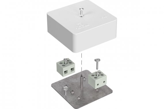 Фотография товара 'Промрукав 40-0450-FR2.5-4-Е60 Коробка огнестойкая для кабель-канала RAL9003 75х75х30'