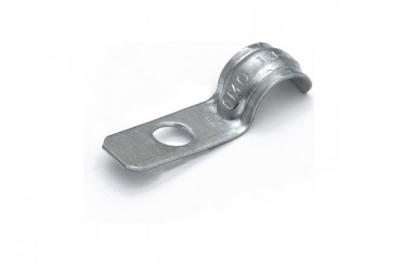 Фотография товара 'Промрукав PR13.02421Скоба металлическая однолапковая усиленная противопожарная СМОУ d10-11 мм отв. d 6,5 мм'