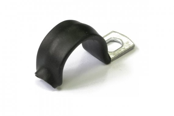 Фотография товара 'Промрукав PR08.6007 Скоба металлическая однолапковая с полимерным покрытием СМО-П d16-17 мм'