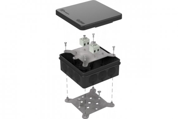 Фотография товара 'Промрукав 60-0303-9005-FR2.5-4 Коробка огнестойкая для о/п двухкомпонентная 100х100х40'