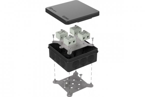 Фотография товара 'Промрукав 60-0303-9005-FR10.0-8 Коробка огнестойкая для о/п двухкомпонентная 100х100х40'