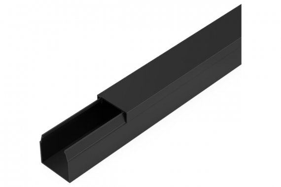 Фотография товара 'Промрукав PR03.0210 Кабель-канал черный 2-й замок в п/э 16х16 мм (84 м/уп)'