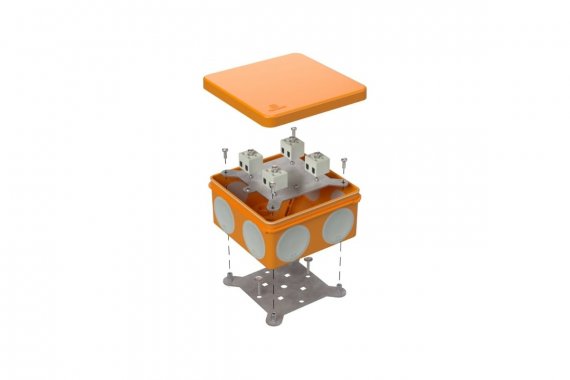 Фотография товара 'Промрукав 60-0300-FR6.0-12 Коробка огнестойкая для о/п двухкомпонентная 100х100х50'