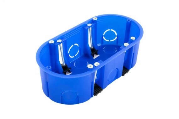 Фотография товара 'Промрукав Коробка установочная двухместная ГСК 80-0620 безгалогенная (HF) 140х68х46, 80-0620'