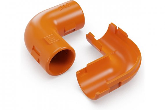 Фотография товара 'Промрукав PR13.1216 Соединитель угловой разборный оранжевый d16 мм'