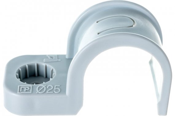 Фотография товара 'Промрукав PR13.0370 Крепеж-скоба пластиковая односторонняя в п/э d25 мм'