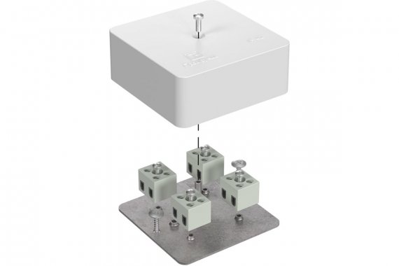 Фотография товара 'Промрукав 40-0450-FR2.5-8-Е60 Коробка огнестойкая для кабель-канала RAL9003 75х75х30'