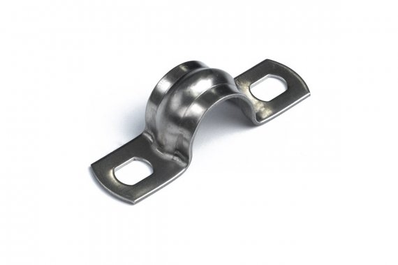 Фотография товара 'Промрукав PR08.20715 Скоба металлическая двухлапковая СМД(INOX) d10-11 мм'