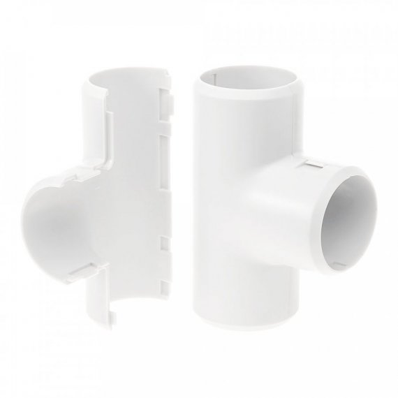 Фотография товара 'Промрукав PR13.02455 Тройник разборный белый d25 мм'