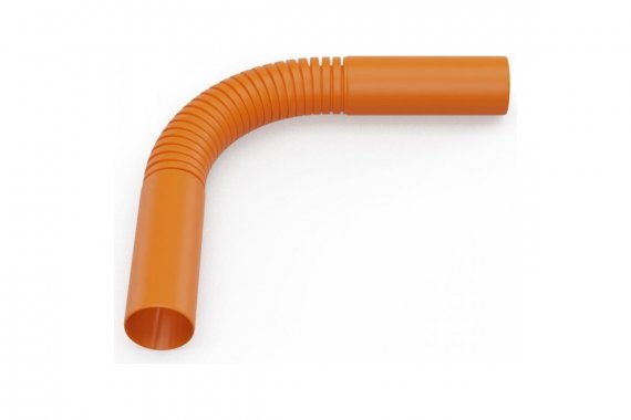 Фотография товара 'Промрукав PR13.1261 Поворот гибкий гофрированный оранжевый d20 мм'