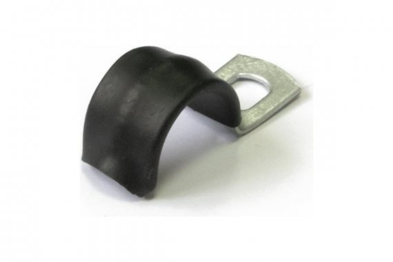 Фотография товара 'Промрукав PR08.12349 Скоба металлическая однолапковая с полимерным покрытием СМО-П d12-13 мм'