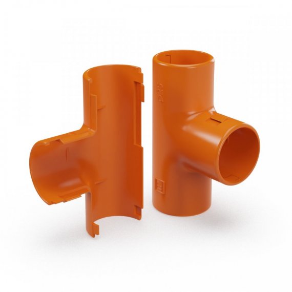 Фотография товара 'Промрукав PR13.02486 Тройник разборный оранжевый d25 мм'