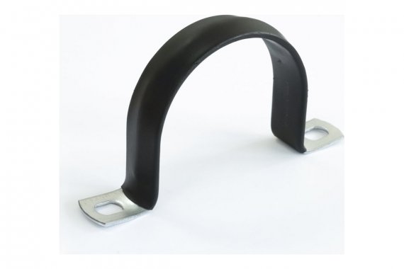 Фотография товара 'Промрукав PR08.6017 Скоба металлическая двухлапковая с полимерным покрытием СМД-П d21-22 мм'