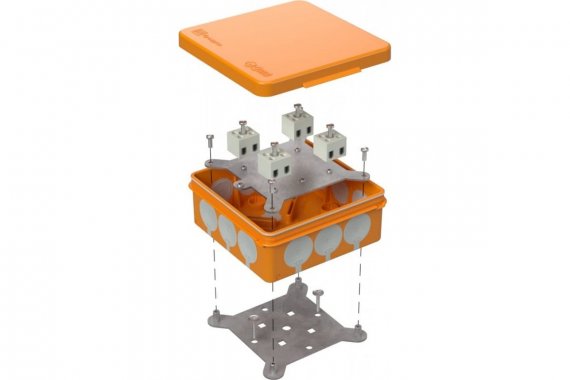 Фотография товара 'Промрукав 60-0303-FR2.5-8 Коробка огнестойкая для о/п двухкомпонентная 100х100х40'