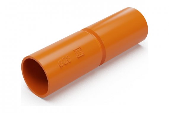 Фотография товара 'Промрукав PR13.1242 Патрубок-муфта оранжевая d20 мм'